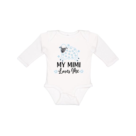 Inktastic My Mimi Loves Me Baby Lamb Boys or Girls Long Sleeve Baby Bodysuit
