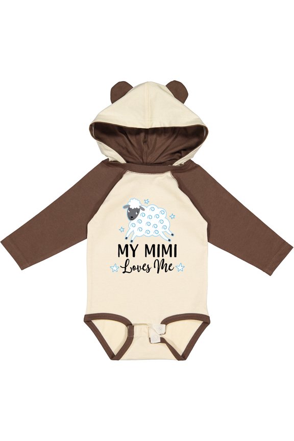 My Mimi Loves Me Baby Lamb Boys or Girls Long Sleeve Baby Bodysuit