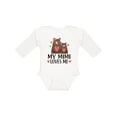 thumbnail image 1 of Inktastic My Mimi Loves Me Bear Boys or Girls Long Sleeve Baby Bodysuit, 1 of 5