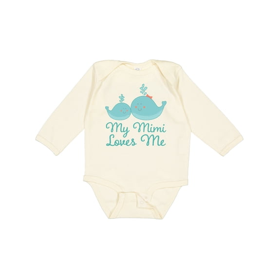 Inktastic My Mimi Loves Me Boys or Girls Long Sleeve Baby Bodysuit