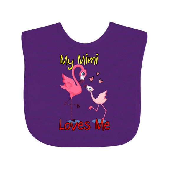 Inktastic My Mimi Loves Me Flamingo Boys or Girls Baby Bib