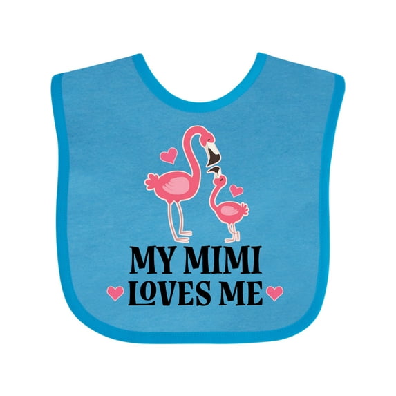 Inktastic My Mimi Loves Me Flamingo Girls Baby Bib
