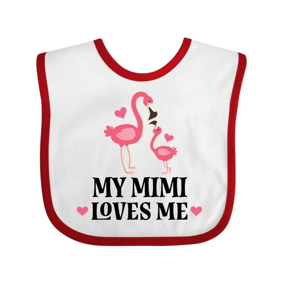 Inktastic My Mimi Loves Me Flamingo Girls Baby Bib