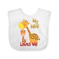 thumbnail image 1 of Inktastic My Mimi Loves Me Giraffe Boys or Girls Baby Bib, 1 of 4