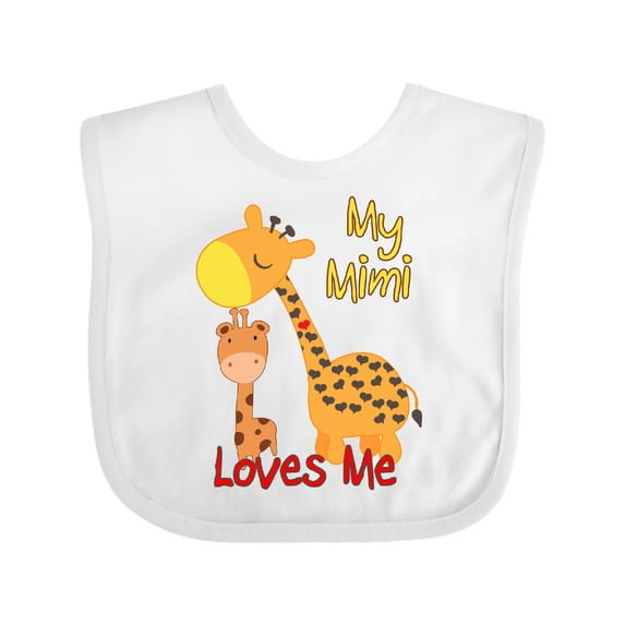 Inktastic My Mimi Loves Me Giraffe Boys or Girls Baby Bib