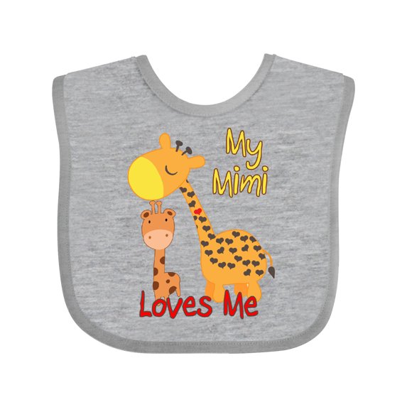 Inktastic My Mimi Loves Me Giraffe Boys or Girls Baby Bib