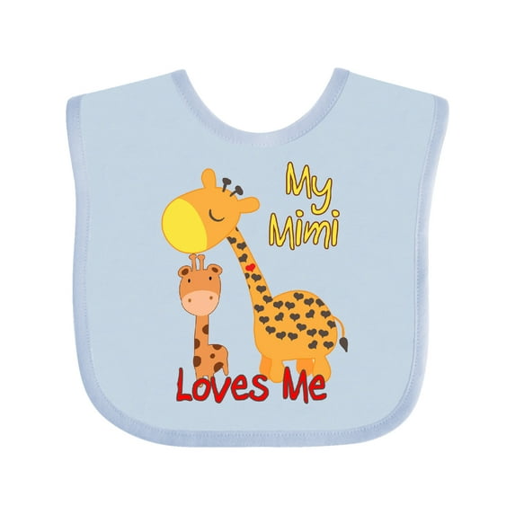 Inktastic My Mimi Loves Me Giraffe Boys or Girls Baby Bib