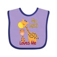 thumbnail image 1 of Inktastic My Mimi Loves Me Giraffe Boys or Girls Baby Bib, 1 of 4