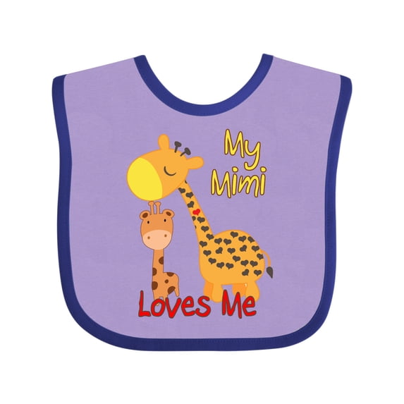 Inktastic My Mimi Loves Me Giraffe Boys or Girls Baby Bib