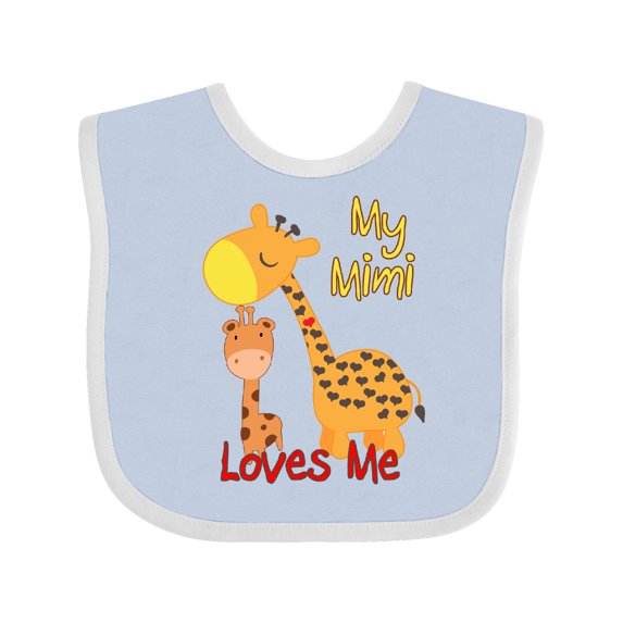Inktastic My Mimi Loves Me Giraffe Boys or Girls Baby Bib