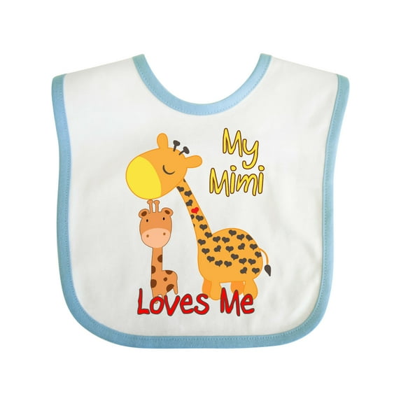 Inktastic My Mimi Loves Me Giraffe Boys or Girls Baby Bib