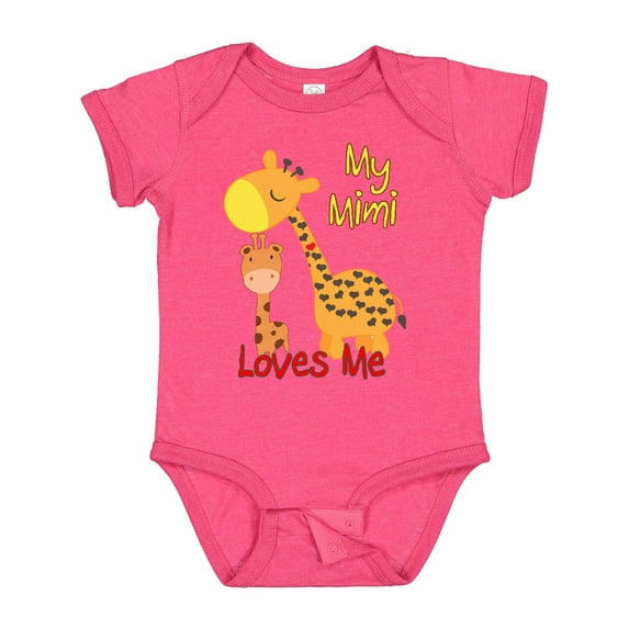 Inktastic My Mimi Loves Me Giraffe Boys or Girls Baby Bodysuit