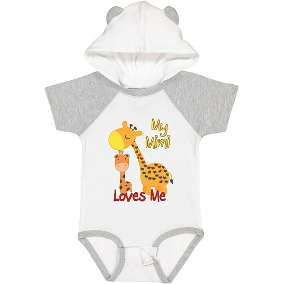 Inktastic My Mimi Loves Me Giraffe Boys or Girls Baby Bodysuit