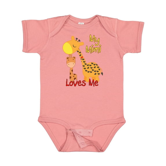 Inktastic My Mimi Loves Me Giraffe Boys or Girls Baby Bodysuit