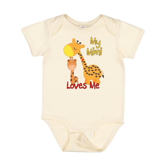 Inktastic My Mimi Loves Me Giraffe Boys or Girls Baby Bodysuit
