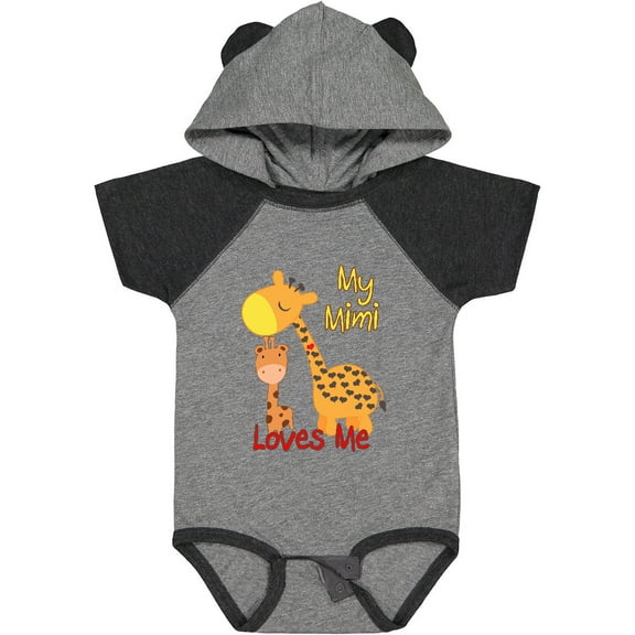 Inktastic My Mimi Loves Me Giraffe Boys or Girls Baby Bodysuit