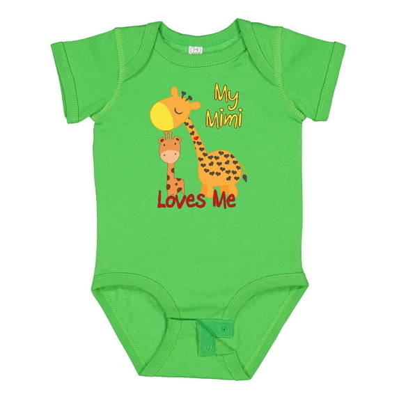 Inktastic My Mimi Loves Me Giraffe Boys or Girls Baby Bodysuit