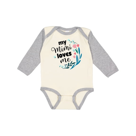 Inktastic My Mimi Loves Me Girl Girls Long Sleeve Baby Bodysuit