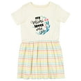thumbnail image 1 of Inktastic My Mimi Loves Me Girl Girls Toddler Dress, 1 of 5