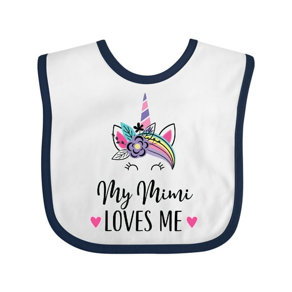 Inktastic My Mimi Loves Me Girl Unicorn Girls Baby Bib