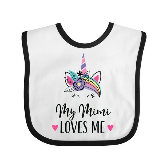 Inktastic My Mimi Loves Me Girl Unicorn Girls Baby Bib