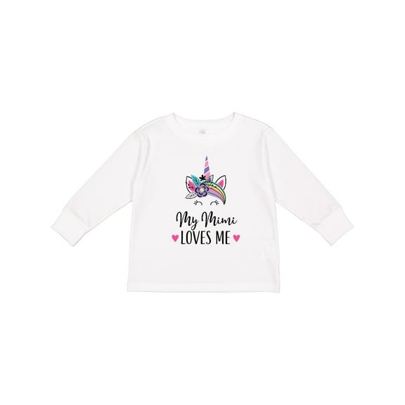 Inktastic My Mimi Loves Me Girl Unicorn Girls Long Sleeve Toddler T-Shirt