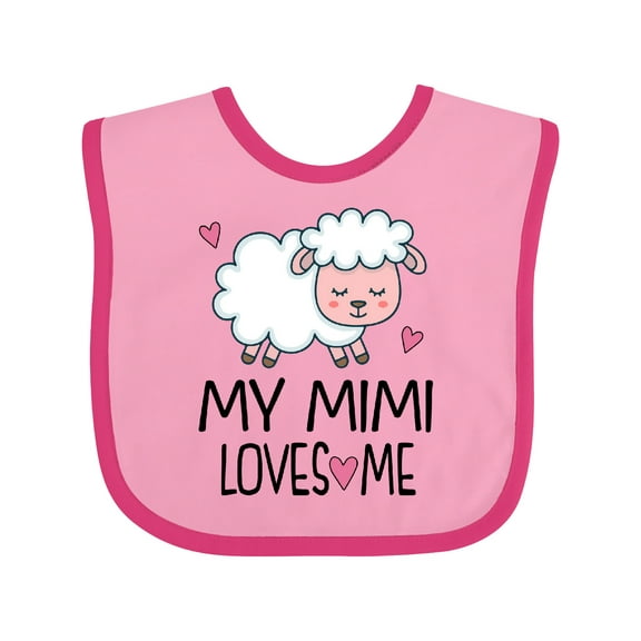 Inktastic My Mimi Loves Me Girls Grandchild Lamb Boys or Girls Baby Bib