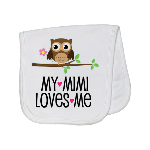 Inktastic My Mimi Loves Me Girls Owl Baby Burp Cloth