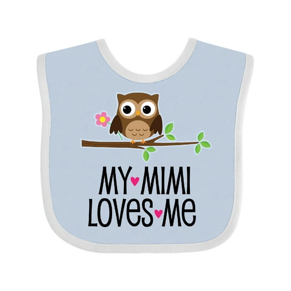 Inktastic My Mimi Loves Me Girls Owl Girls Baby Bib