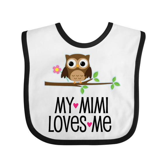 Inktastic My Mimi Loves Me Girls Owl Girls Baby Bib