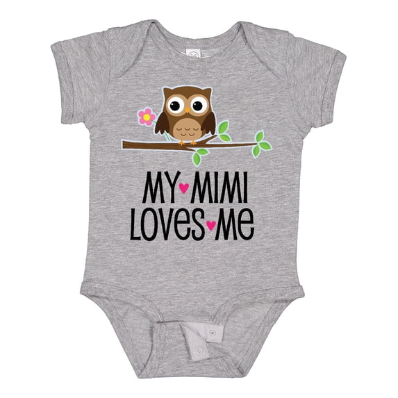 Inktastic My Mimi Loves Me Girls Owl Girls Baby Bodysuit