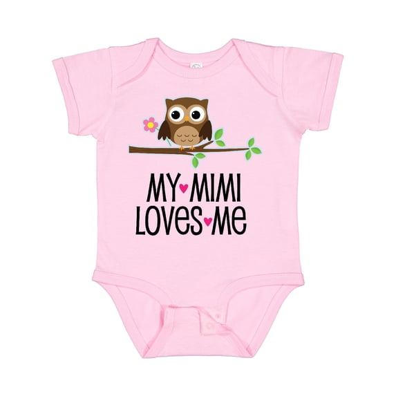 Inktastic My Mimi Loves Me Girls Owl Girls Baby Bodysuit