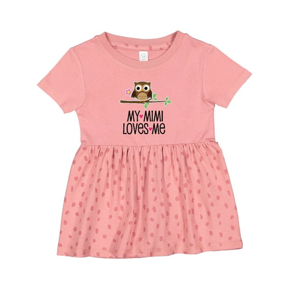 Inktastic My Mimi Loves Me Girls Owl Girls Baby Dress