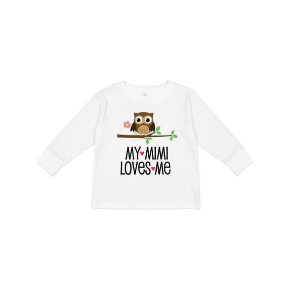 Inktastic My Mimi Loves Me Girls Owl Girls Long Sleeve Toddler T-Shirt