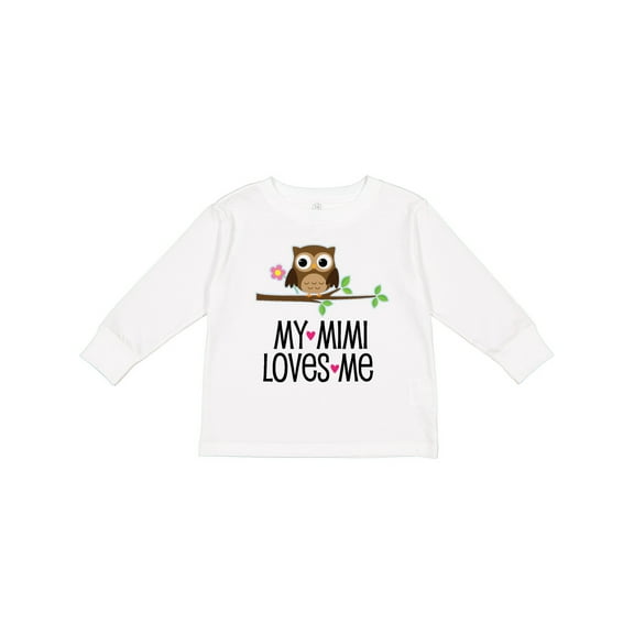 Inktastic My Mimi Loves Me Girls Owl Girls Long Sleeve Toddler T-Shirt
