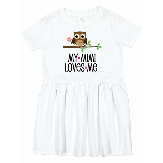 Inktastic My Mimi Loves Me Girls Owl Girls Toddler Dress