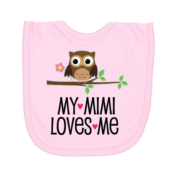 Inktastic My Mimi Loves Me Girls Owl Newborn Bib