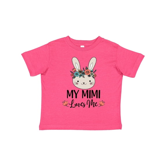 Inktastic My Mimi Loves Me Granddaughter Bunny Girls Toddler T-Shirt