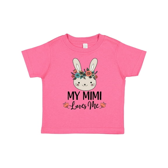 Inktastic My Mimi Loves Me Granddaughter Bunny Girls Toddler T-Shirt