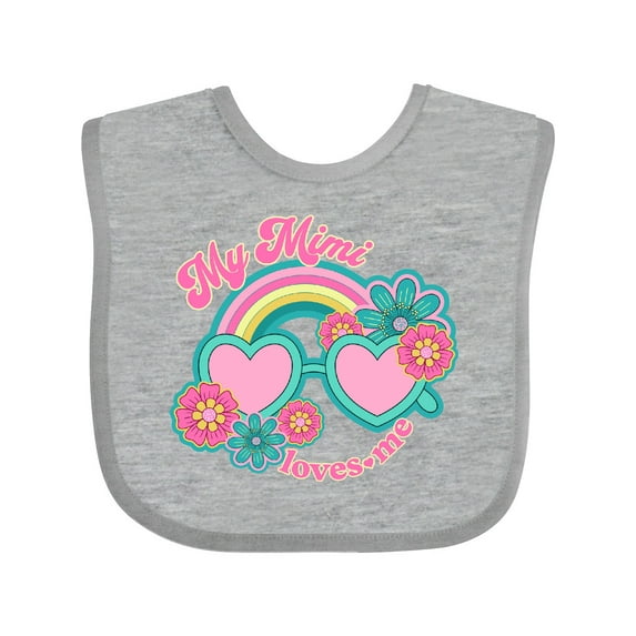 Inktastic My Mimi Loves Me Granddaughter Girls Baby Bib