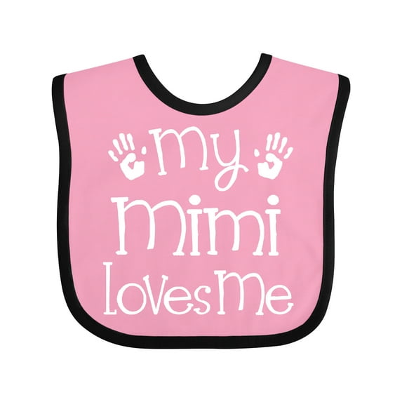 Inktastic My Mimi Loves Me Grandkids Boys or Girls Baby Bib