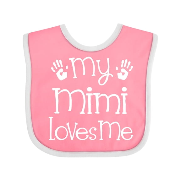 Inktastic My Mimi Loves Me Grandkids Boys or Girls Baby Bib