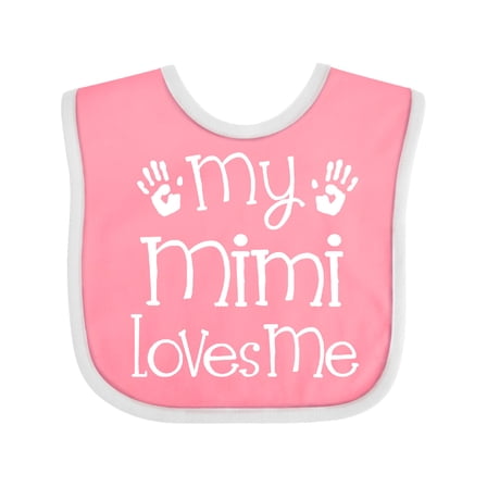 Inktastic My Mimi Loves Me Grandkids Boys or Girls Baby Bib