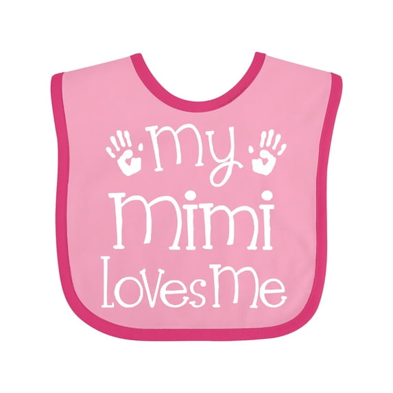 Inktastic My Mimi Loves Me Grandkids Boys or Girls Baby Bib