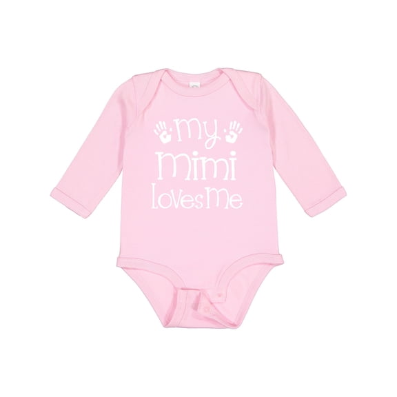 Inktastic My Mimi Loves Me Grandkids Boys or Girls Long Sleeve Baby Bodysuit