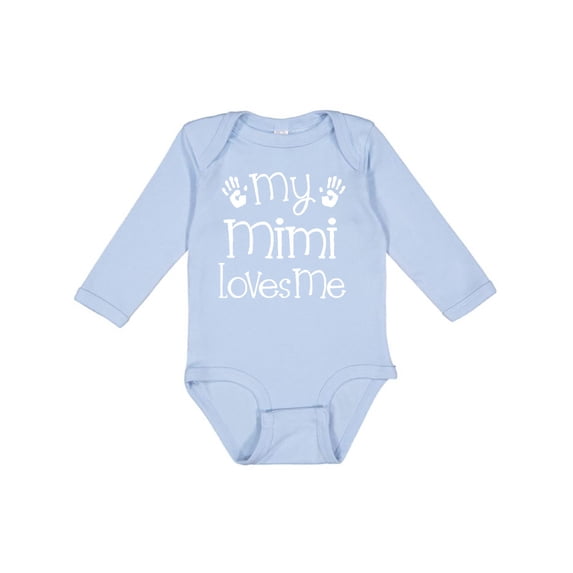 Inktastic My Mimi Loves Me Grandkids Boys or Girls Long Sleeve Baby Bodysuit