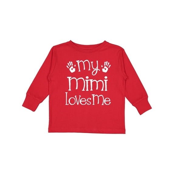 Inktastic My Mimi Loves Me Grandkids Boys or Girls Long Sleeve Toddler T-Shirt