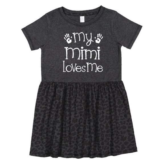 Inktastic My Mimi Loves Me Grandkids Girls Toddler Dress
