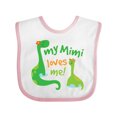 thumbnail image 1 of Inktastic My Mimi Loves Me Grandson Dinosaur Boys Baby Bib, 1 of 4
