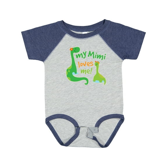 Inktastic My Mimi Loves Me Grandson Dinosaur Boys Baby Bodysuit